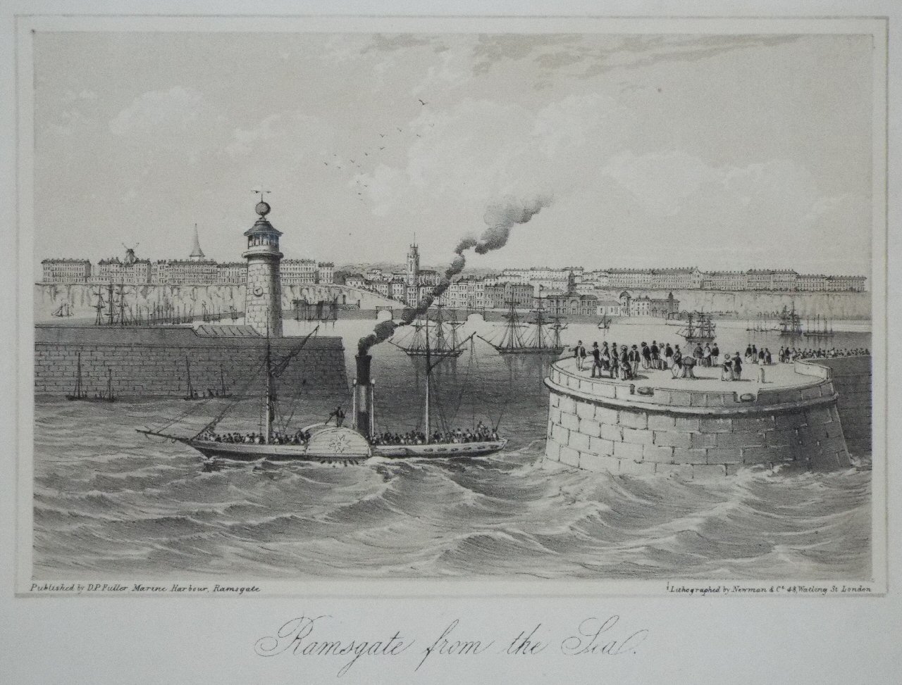 Lithograph - Ramsgate from the Sea - Newman